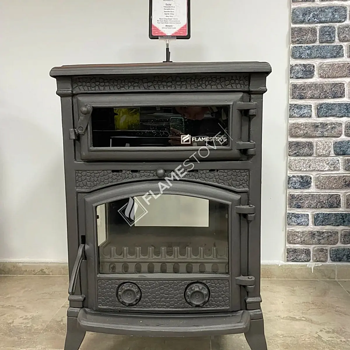 Flame Stove Sirius Maxi Fırınlı Döküm Odun Kömür Sobası Yüksek Verimli