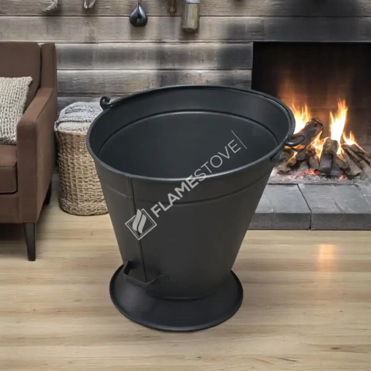 Flame Stove Mat Siyah Taşınabilir Şömine Odunluk Kömürlük Kovası Ev Aksesuarı