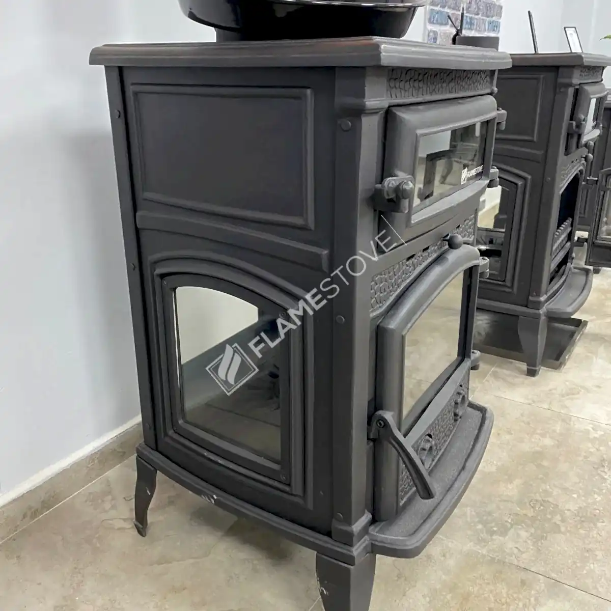 Flame Stove Sirius Maxi Fırınlı Döküm Odun Kömür Sobası Yüksek Verimli